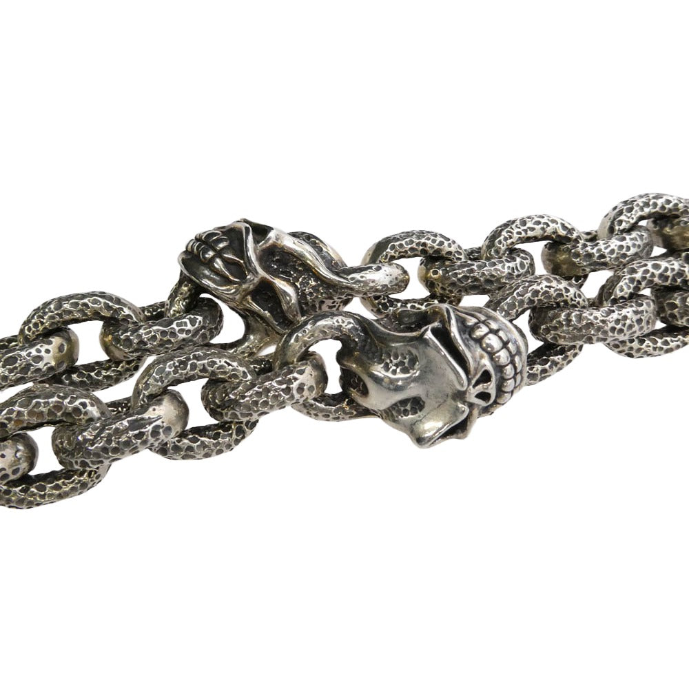STARLIN GEAR スターリンギア ギャランティ付属 Wallet chain 6 hothead skull Texture link hothead keeper 6 ホットヘッドスカル テクスチャリンク ホットヘッド キーパー ウォレットチェーン シルバー系【中古】