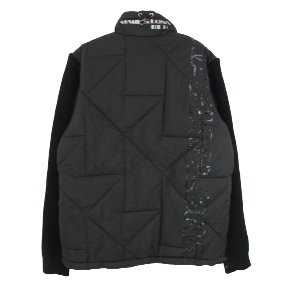 MARK&LONA マークアンドロナ MCM-4C-AD58 ニット切替 ロゴプリント 中綿 ジップアップ ジャケット ブラック系 46【中古】