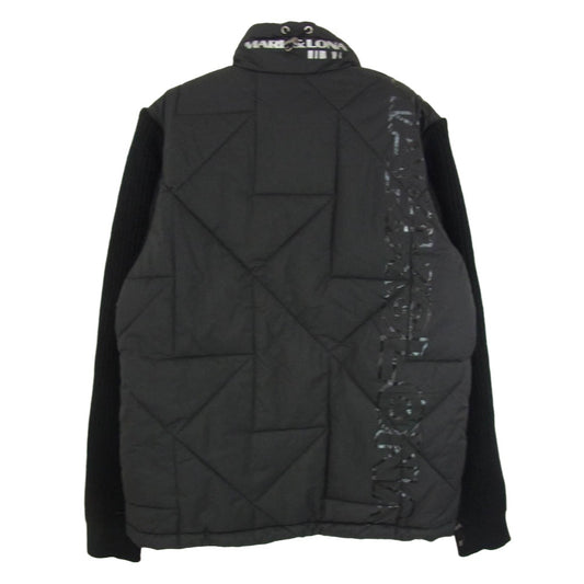 MARK&LONA マークアンドロナ MCM-4C-AD58 ニット切替 ロゴプリント 中綿 ジップアップ ジャケット ブラック系 46【中古】