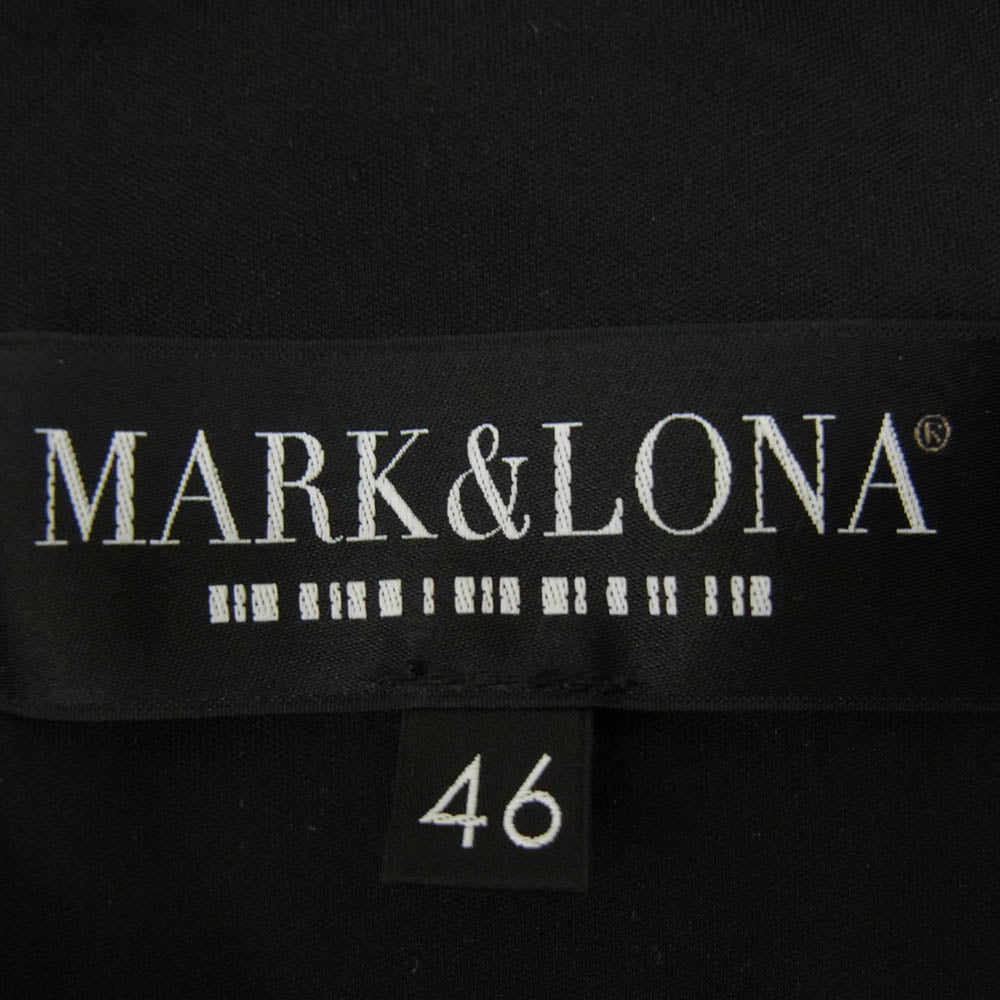 MARK&LONA マークアンドロナ MCM-4C-AD58 ニット切替 ロゴプリント 中綿 ジップアップ ジャケット ブラック系 46【中古】