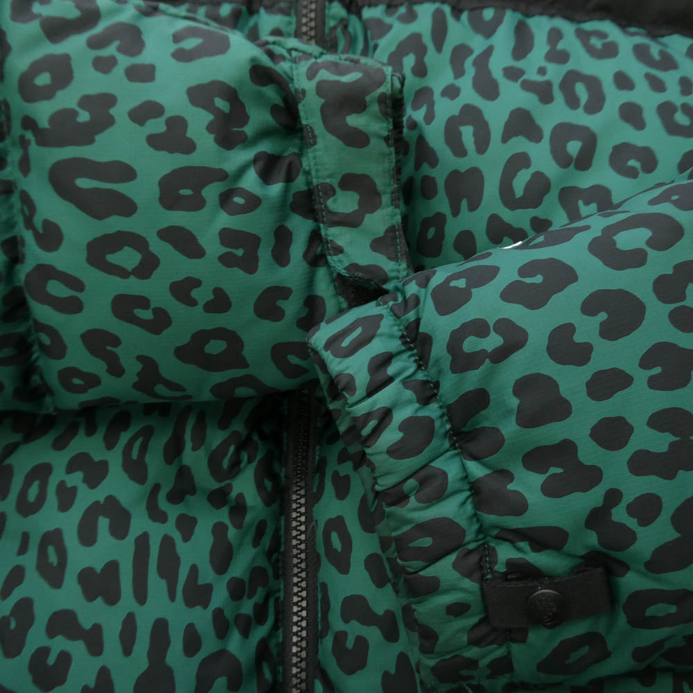 Supreme シュプリーム THE NORTH FACE ノースフェイス 11AW ND19100 × THE NORTH FACE ノースフェイス Nuptse Down Jacket Leopard レオパード柄 ヌプシ ダウンジャケット グリーン系 M【中古】