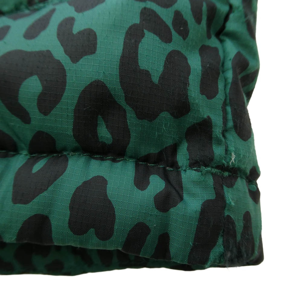 Supreme シュプリーム THE NORTH FACE ノースフェイス 11AW ND19100 × THE NORTH FACE ノースフェイス Nuptse Down Jacket Leopard レオパード柄 ヌプシ ダウンジャケット グリーン系 M【中古】