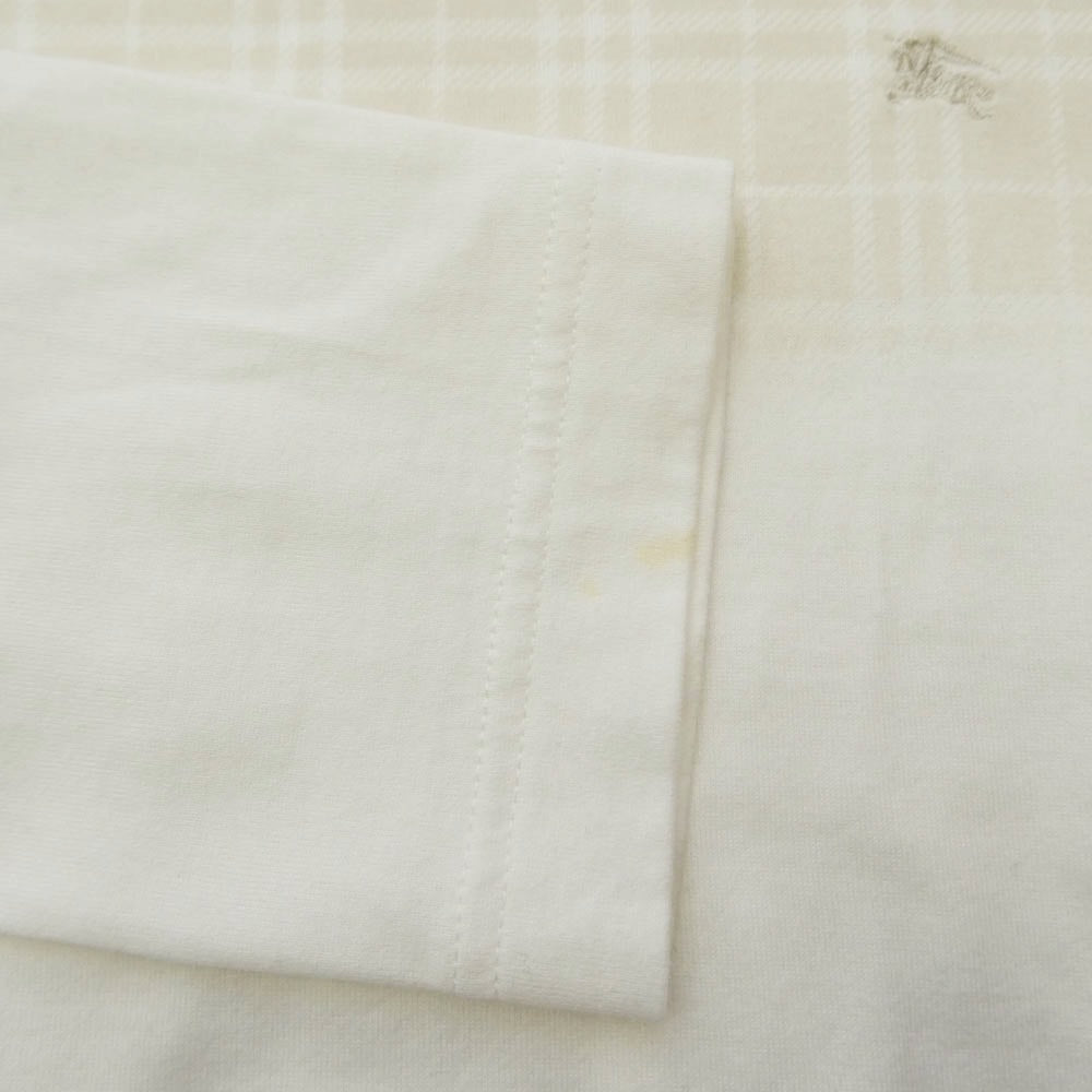 BURBERRY BLUE LABEL バーバリーブルーレーベル チェック切替 長袖 Tシャツ ホワイト系 L【中古】