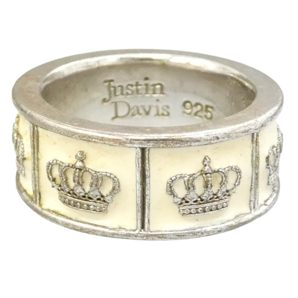 Justin Davis ジャスティンデイビス SRJ272 Pride&Joy Crown Ring White プライドアンドジョイ クラウン シルバー リング 925 SILVER シルバー系 ホワイト系 約13号【中古】