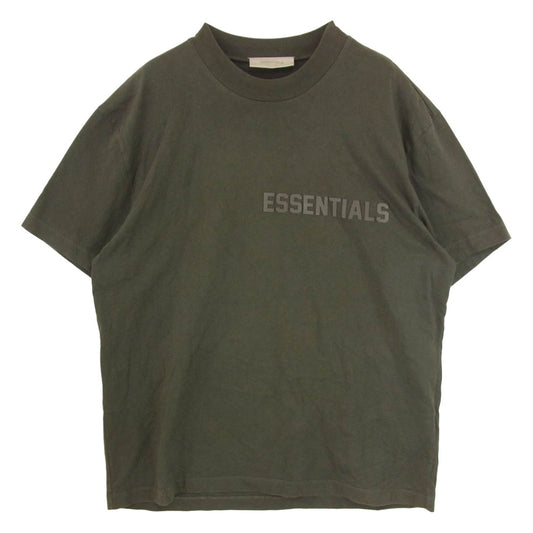 FEAR OF GOD フィアオブゴッド FOG ESSENTIALS エッセンシャルズ ラバー ロゴ ヘビーウェイト オーバーサイズ 半袖 Tシャツ チャコールグレー チャコール系 L【中古】
