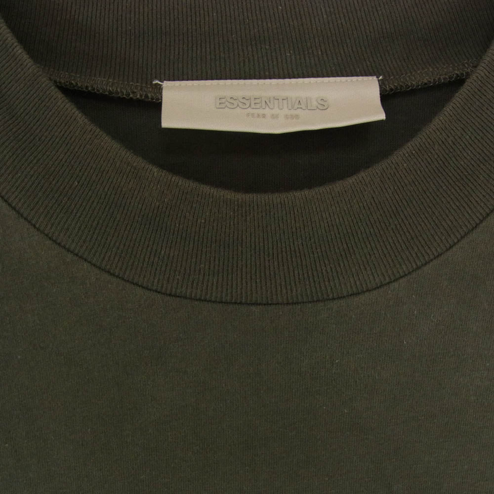 FEAR OF GOD フィアオブゴッド FOG ESSENTIALS エッセンシャルズ ラバー ロゴ ヘビーウェイト オーバーサイズ 半袖 Tシャツ チャコールグレー チャコール系 L【中古】