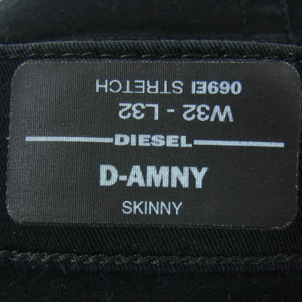 DIESEL ディーゼル 069EI STRETCH D-AMNY ストレッチ スキニー ジップフライ コットン パンツ W32 ブラック系 32【中古】
