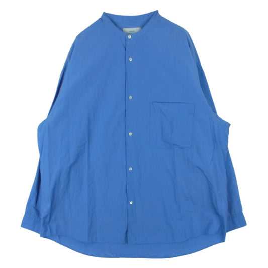GRAPHPAPER グラフペーパー GM214-50014 Broad Oversized L/S Band Collar Shirt ブロード オーバーサイズ ロングスリーブ バンド カラー 長袖 シャツ ブルー系 F【中古】