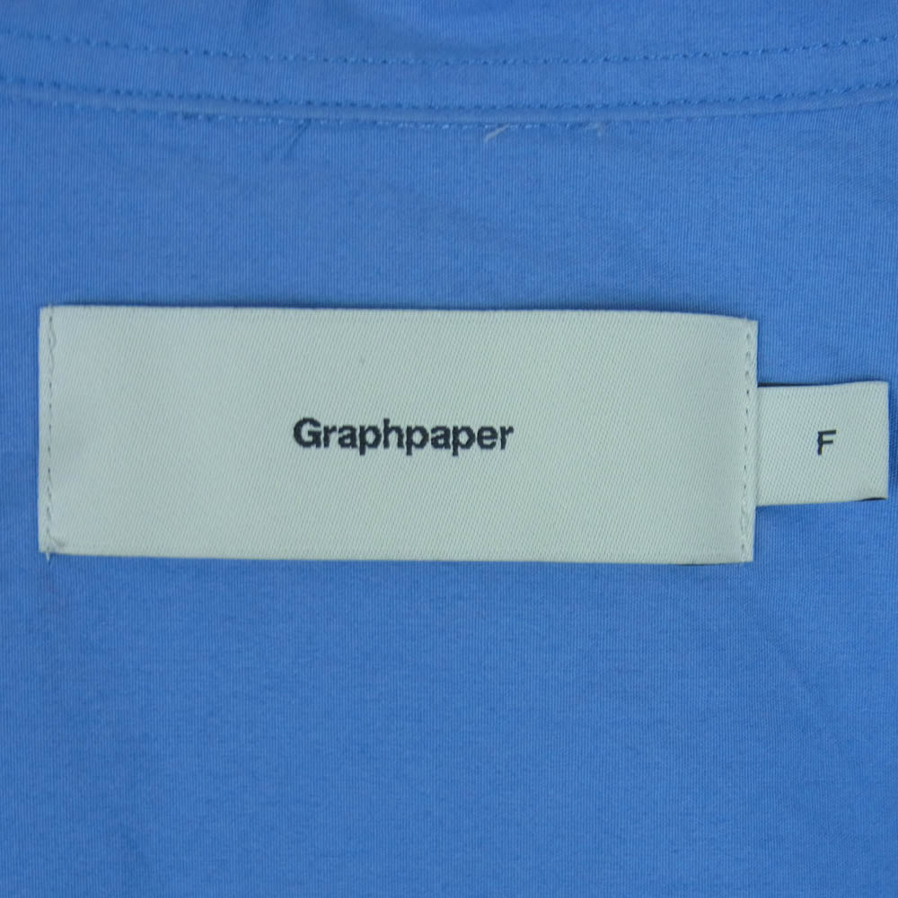 GRAPHPAPER グラフペーパー GM214-50014 Broad Oversized L/S Band Collar Shirt ブロード オーバーサイズ ロングスリーブ バンド カラー 長袖 シャツ ブルー系 F【中古】