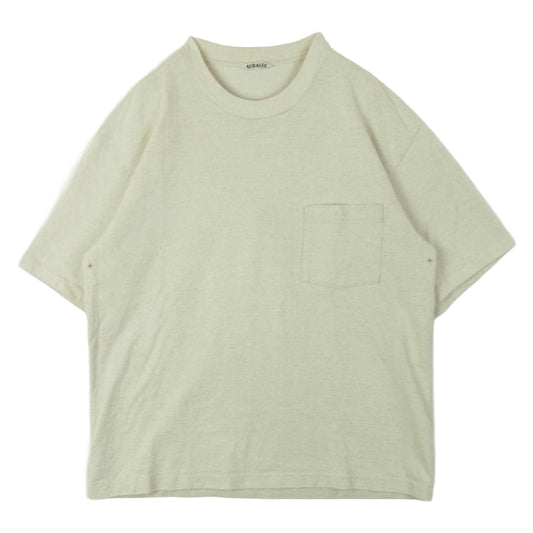 AURALEE オーラリー 21SS A21STO2SU STAND UP TEE スタンドアップ 半袖 Tシャツ 日本製 ベージュ系 3【中古】