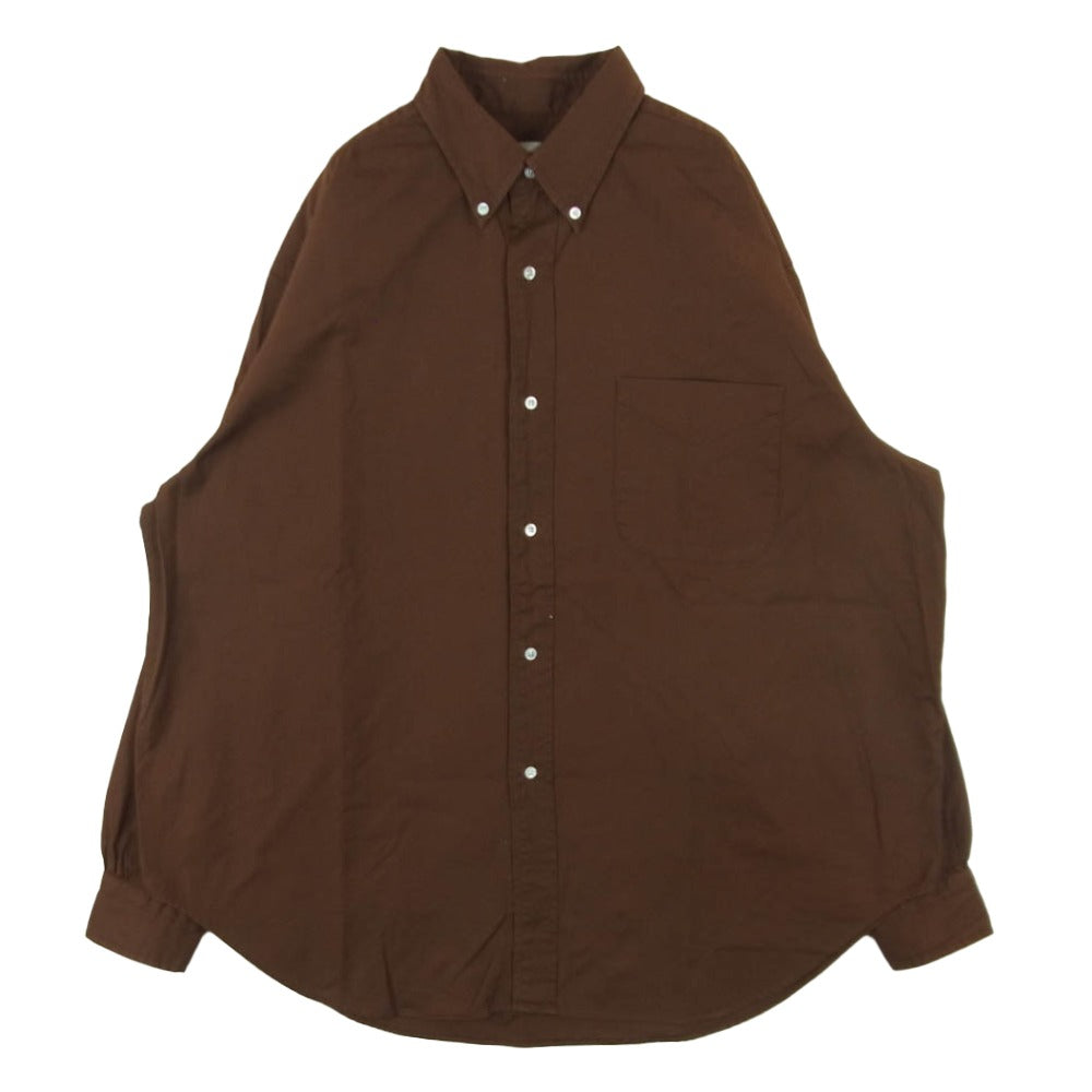 A.PRESSE アプレッセ 22SAP-02-05H BD Oxford Shirt オックスフォード ボタンダウン 長袖 シャツ ブラウン系 2【中古】