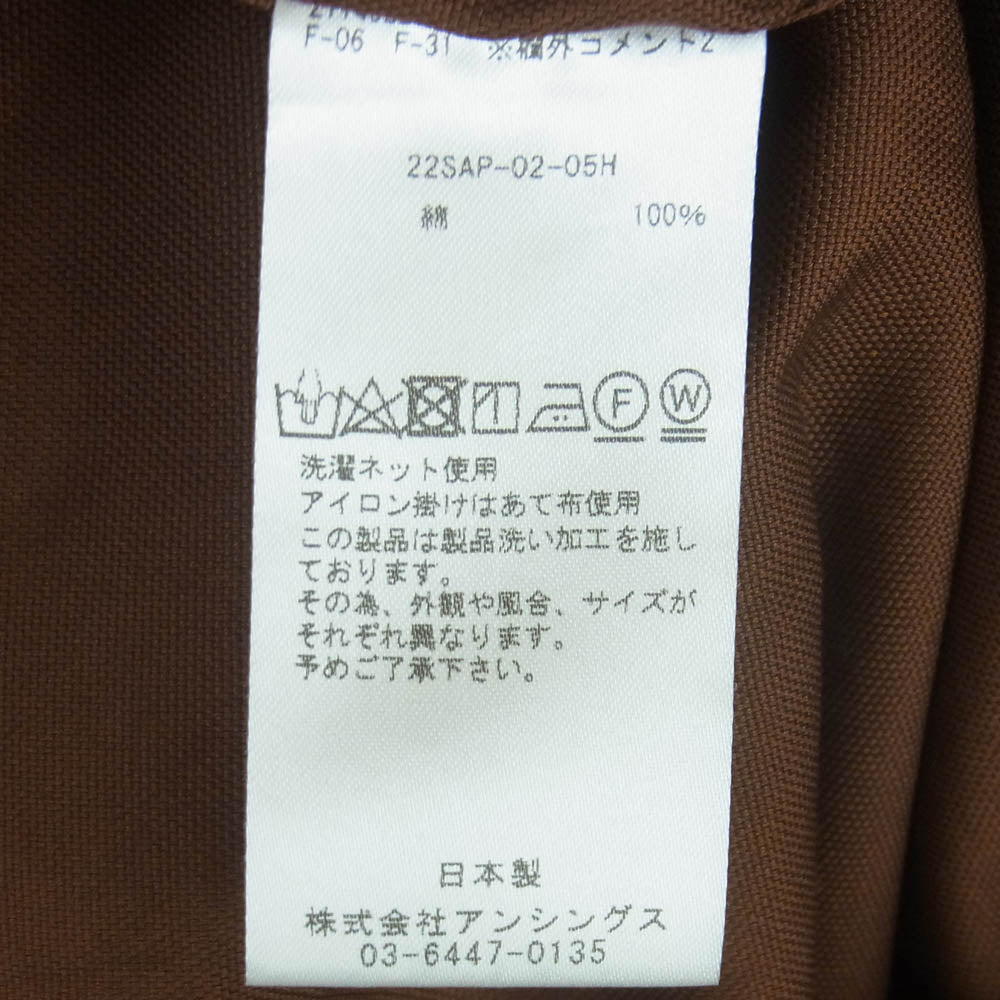 A.PRESSE アプレッセ 22SAP-02-05H BD Oxford Shirt オックスフォード ボタンダウン 長袖 シャツ ブラウン系 2【中古】