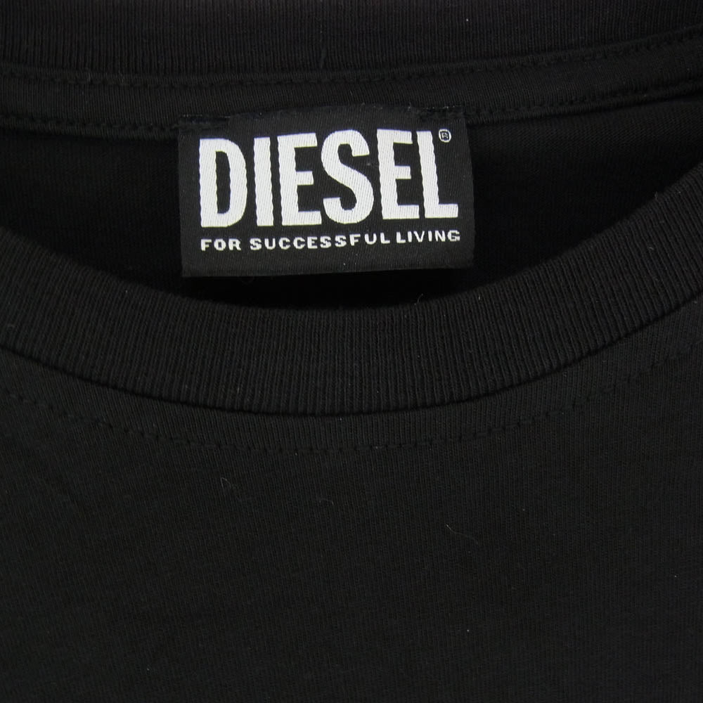 DIESEL ディーゼル T-DIEGOS-ECOLOGO ロゴ 半袖 Tシャツ ショートスリーブ カットソー ブラック系 S【中古】