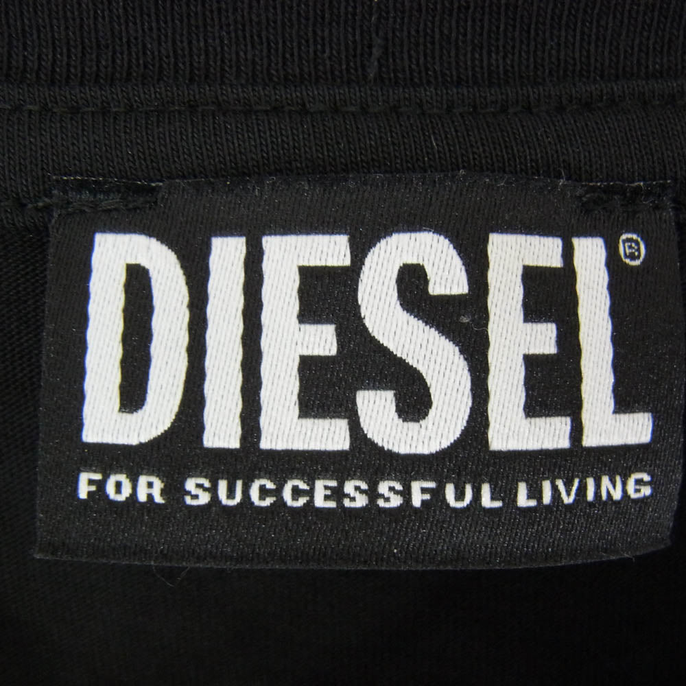 DIESEL ディーゼル T-DIEGOS-ECOLOGO ロゴ 半袖 Tシャツ ショートスリーブ カットソー ブラック系 S【中古】