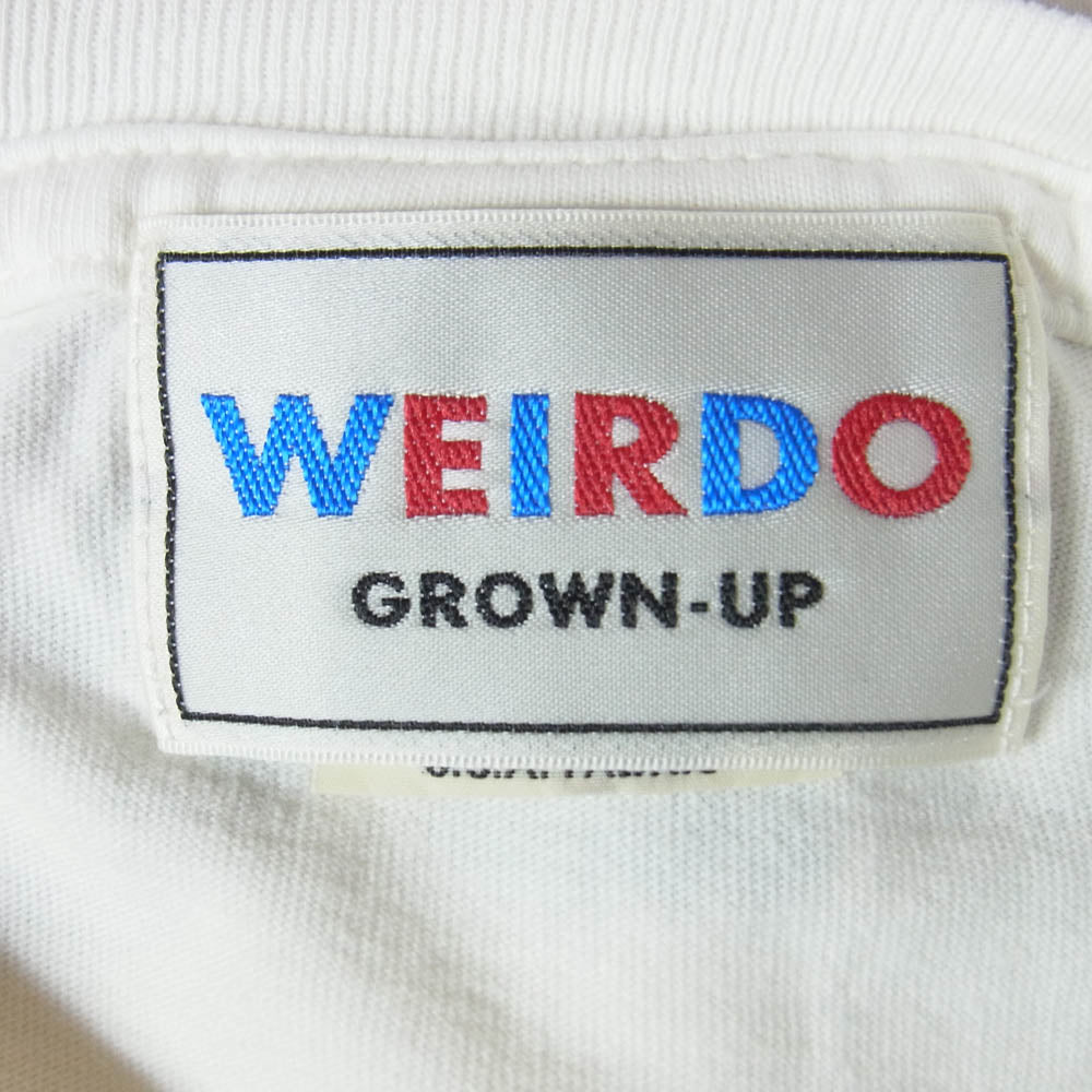 WEIRDO ウィアード ロゴプリント 長袖 ロングスリーブ Tシャツ カットソー ホワイト系 M【中古】