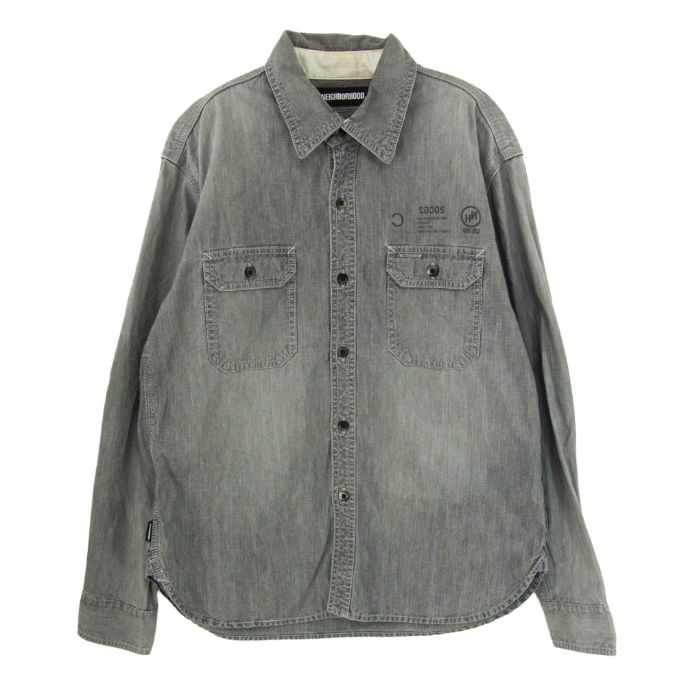 NEIGHBORHOOD ネイバーフッド 202YTNH-SHM01 SAVAGE CHAMBRAYC-SHIRT.LS シャンブレー 長袖 ロングスリーブ シャツ グレー系 2【中古】