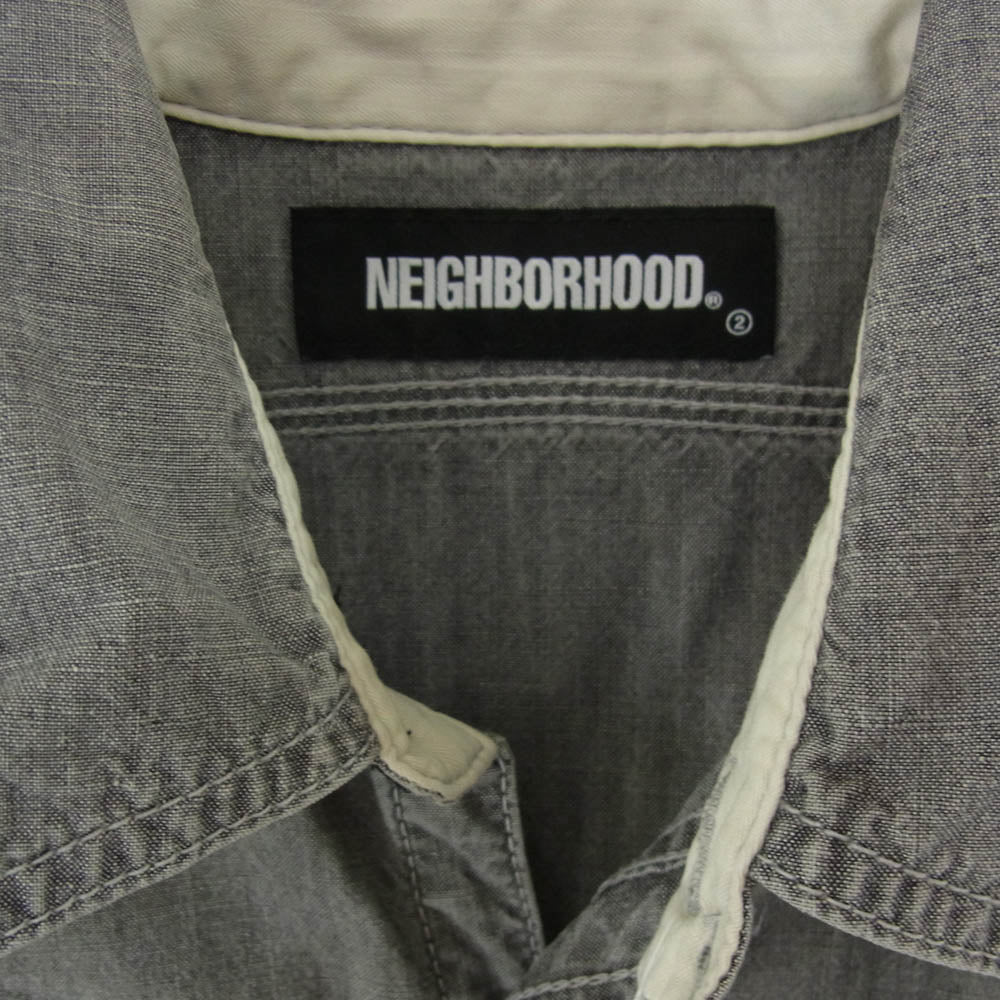 NEIGHBORHOOD ネイバーフッド 202YTNH-SHM01 SAVAGE CHAMBRAYC-SHIRT.LS シャンブレー 長袖 ロングスリーブ シャツ グレー系 2【中古】