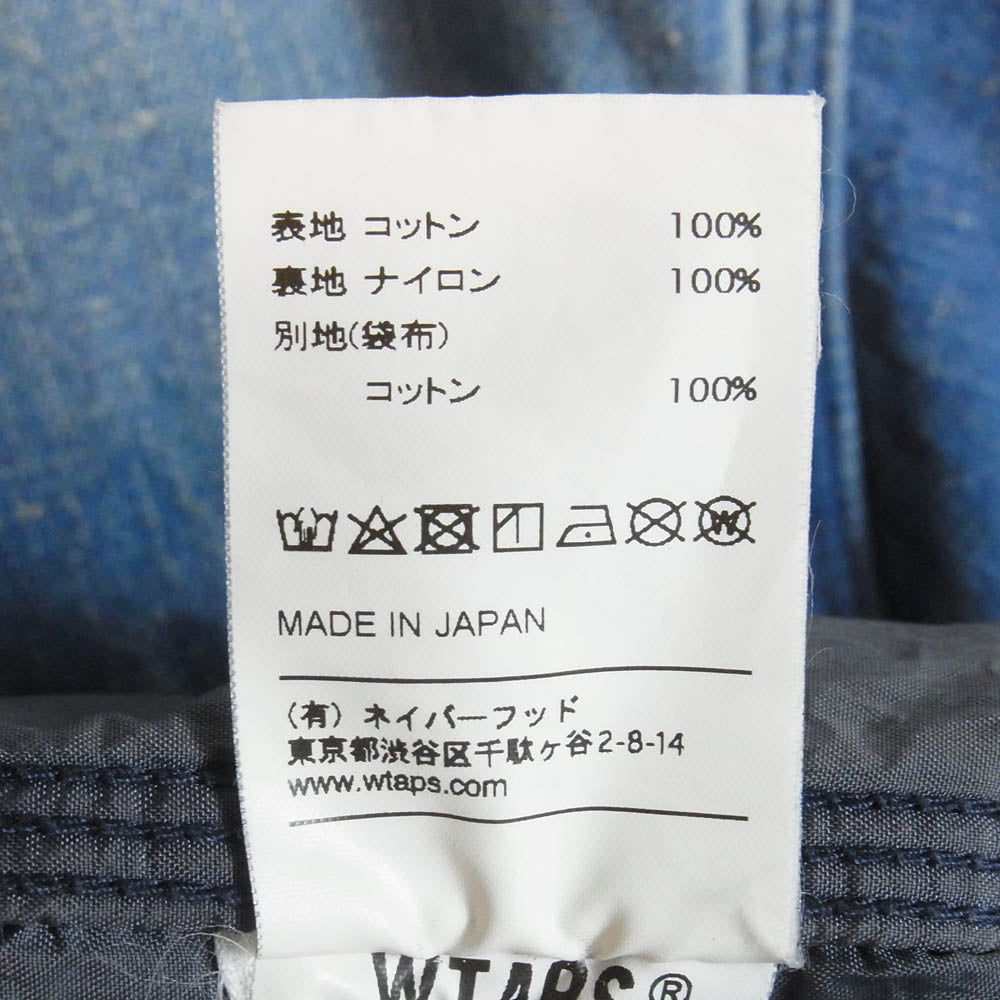 WTAPS ダブルタップス 19ss 191WVDT-JKM01 ACE JACKET ジップアップ デニム ジャケット インディゴブルー系 01【中古】