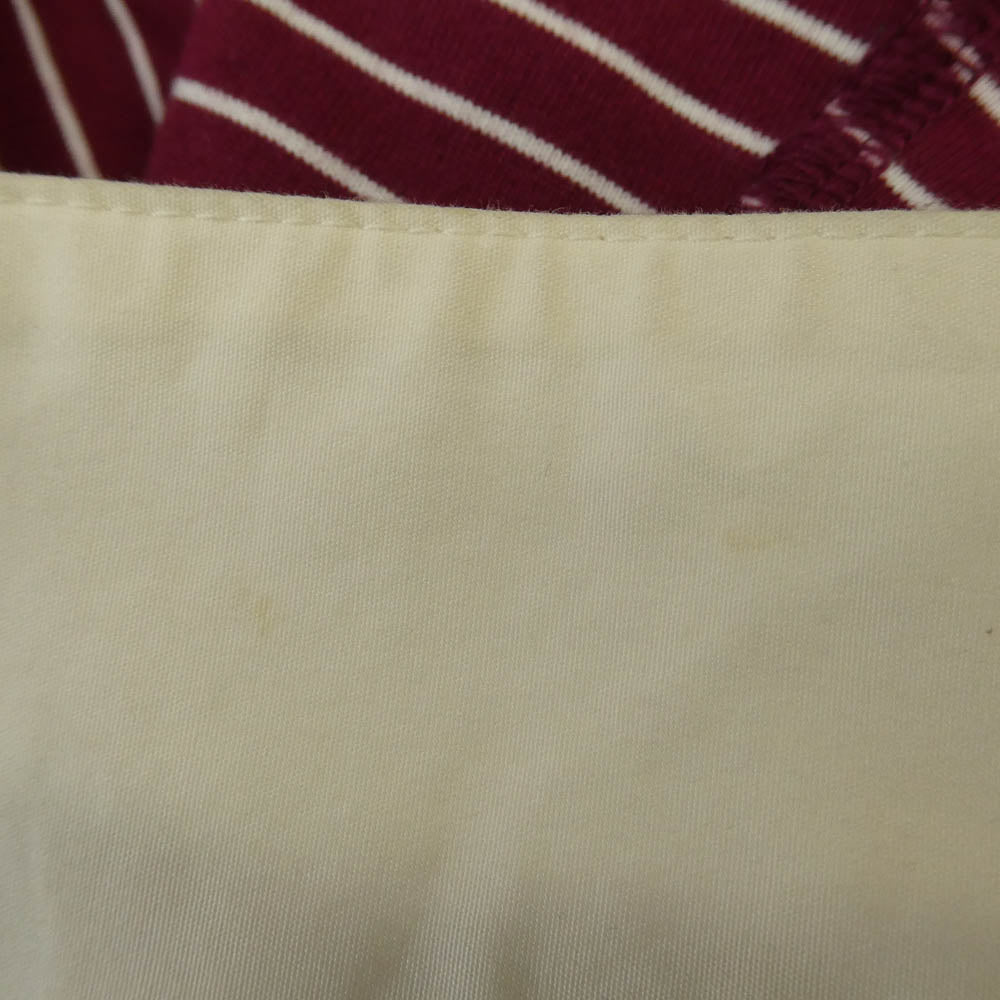 エムエーエスユー 26SS M26U6CS009 OPPOSITE STRIPE PULLOVER SHIRT オポジット ストライプ プルオーバー 長袖 シャツ エンジ系 オフホワイト系 44【中古】
