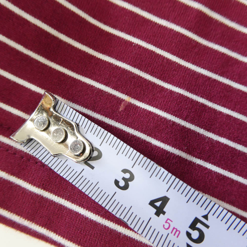 エムエーエスユー 26SS M26U6CS009 OPPOSITE STRIPE PULLOVER SHIRT オポジット ストライプ プルオーバー 長袖 シャツ エンジ系 オフホワイト系 44【中古】