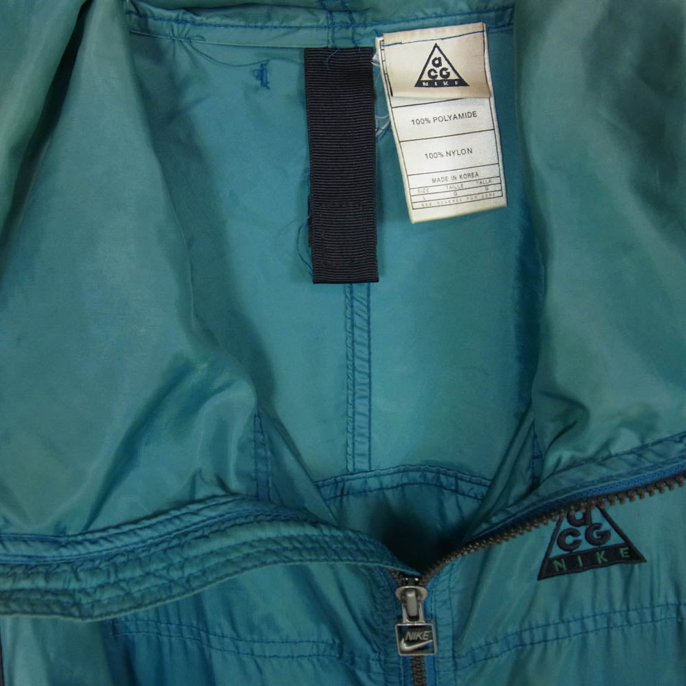 NIKE ナイキ 90s ACG アノラック パーカー ハーフジップ ナイロン ジャケット グリーン系 L【中古】