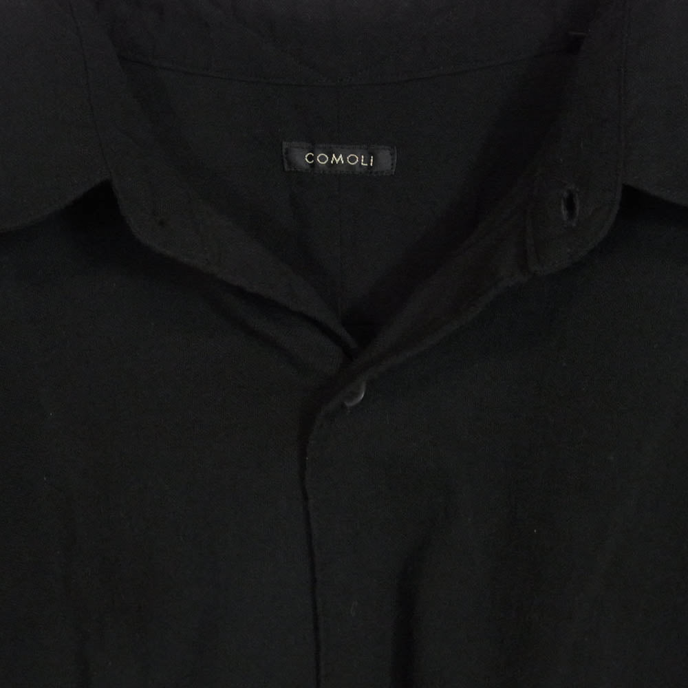 COMOLI コモリ 25SS B01-02013 コットン オックス シャツ ブラック系 4【中古】