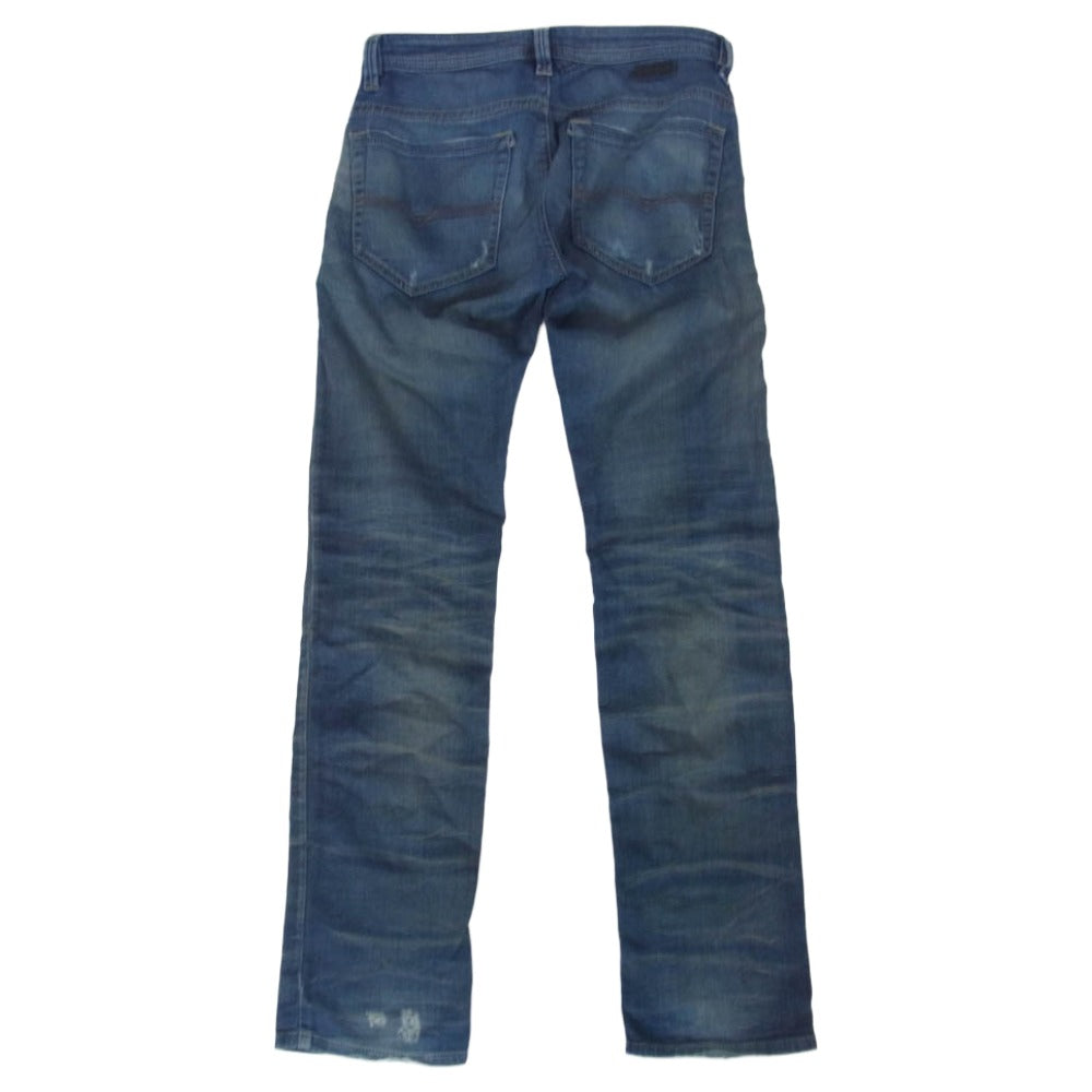DIESEL ディーゼル THAVAR ダメージ加工 スウェット ジョグジーンズ デニムパンツ インディゴブルー系 26【中古】
