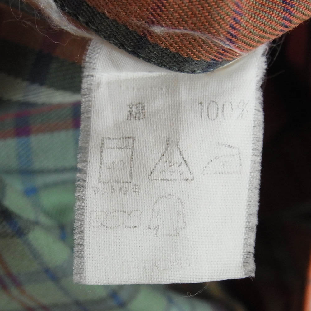 RALPH LAUREN ラルフローレン ボタンダウン ポニー刺繍 コットン チェック 長袖 ネルシャツ 赤緑系 L【美品】【中古】