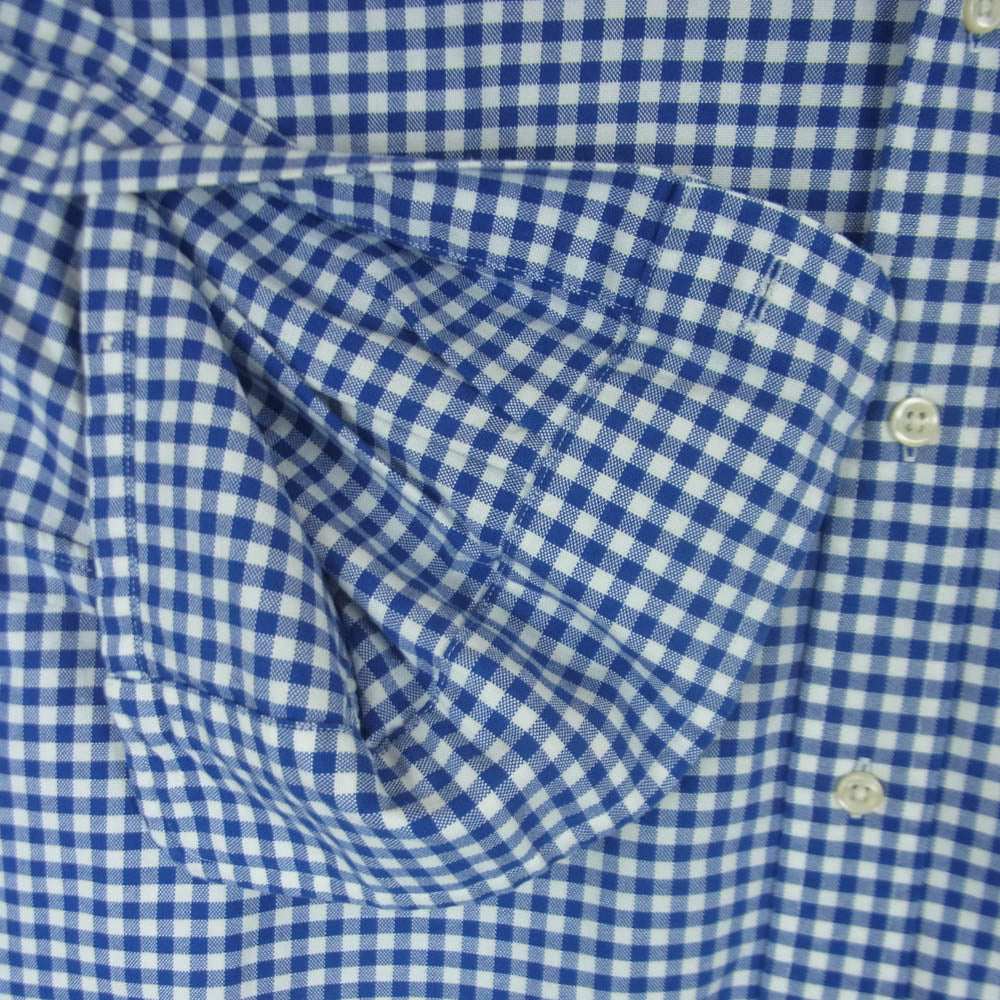 RALPH LAUREN ラルフローレン Classic Fit Plaid Oxford Shirt クラシックフィット チェック柄 オックスフォード ボタンダウン ポニー刺繍 長袖 シャツ ブルー系 ホワイト系 M【美品】【中古】