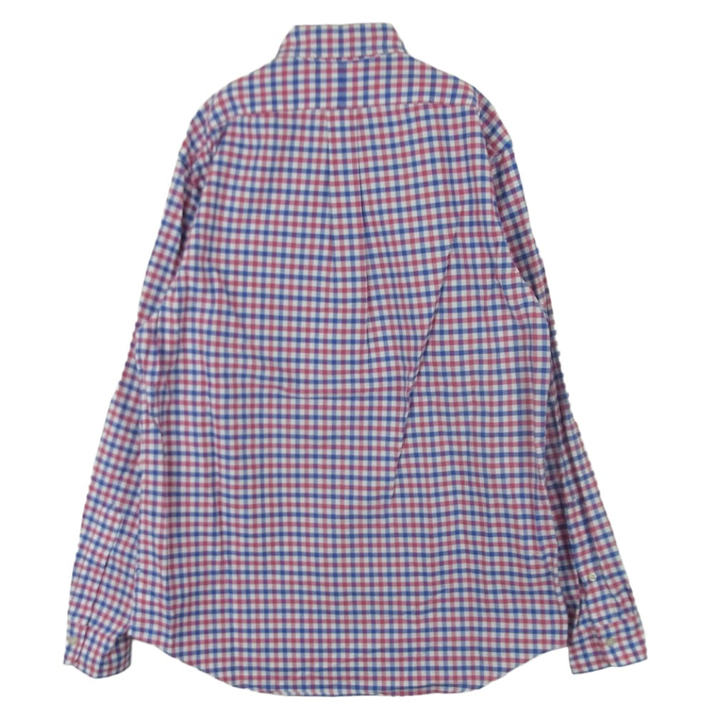 RALPH LAUREN ラルフローレン Classic Fit Plaid Oxford Shirt クラシックフィット チェック柄 オックスフォード ボタンダウン ポニー刺繍 長袖 シャツ ピンク系 ブルー系 ホワイト系 M【美品】【中古】
