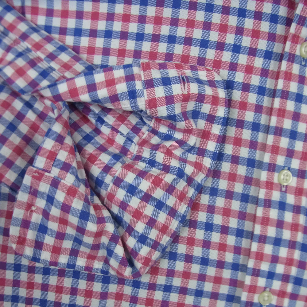 RALPH LAUREN ラルフローレン Classic Fit Plaid Oxford Shirt クラシックフィット チェック柄 オックスフォード ボタンダウン ポニー刺繍 長袖 シャツ ピンク系 ブルー系 ホワイト系 M【美品】【中古】