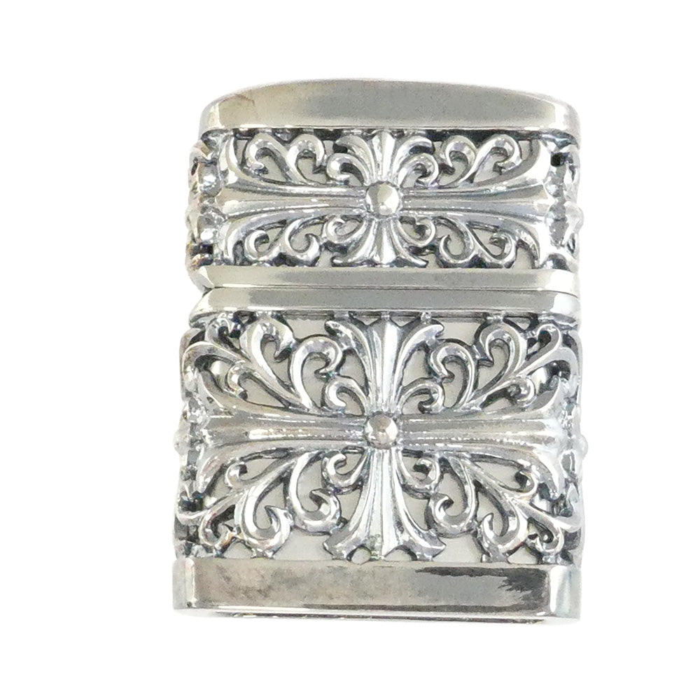 ZIPPO ジッポ メタルジャケット クロス ライター シルバー系【美品】【中古】