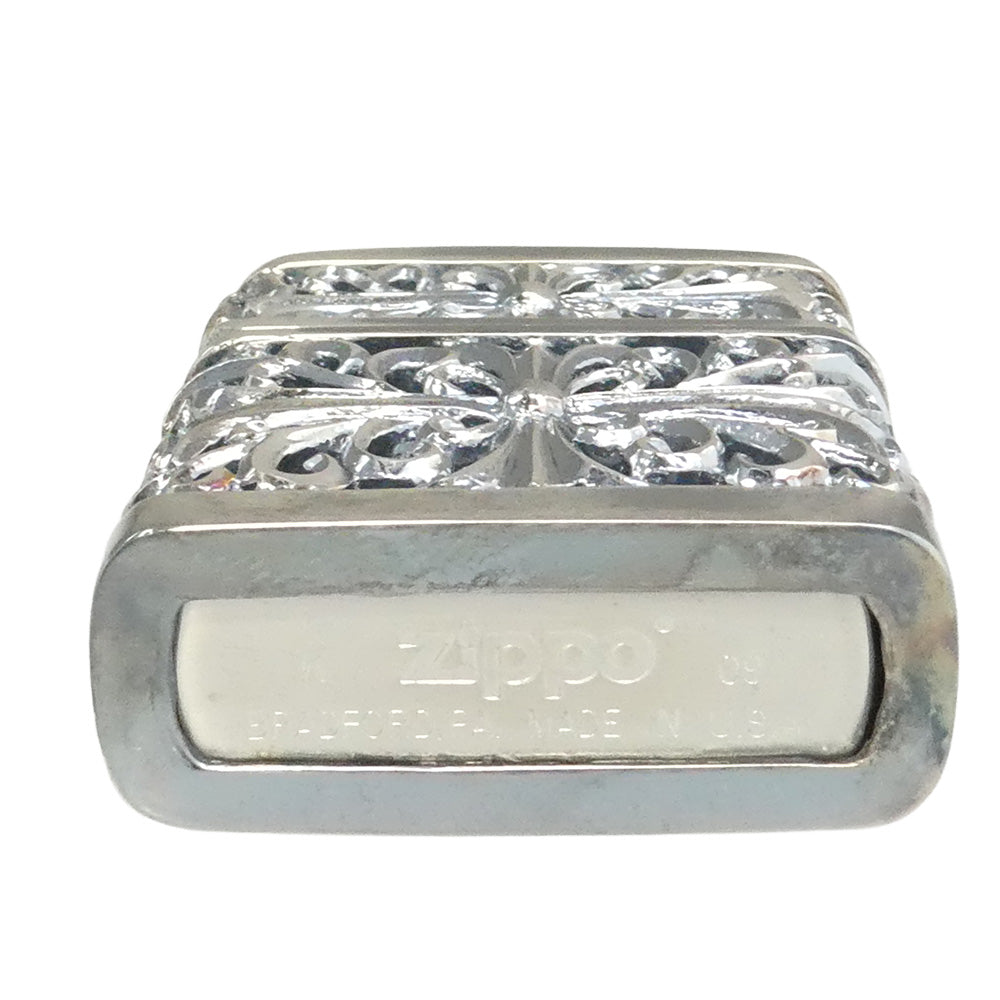 ZIPPO ジッポ メタルジャケット クロス ライター シルバー系【美品】【中古】