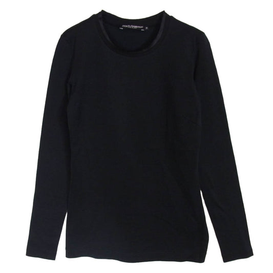 DOLCE&GABBANA ドルチェアンドガッバーナ シルク混 ロングスリーブ カットソー ブラック系 36【中古】