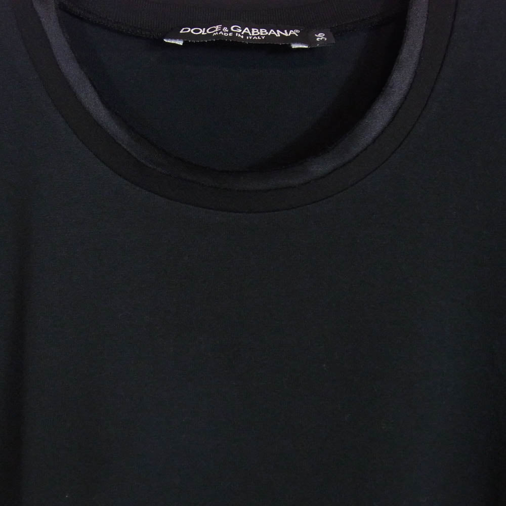 DOLCE&GABBANA ドルチェアンドガッバーナ シルク混 ロングスリーブ カットソー ブラック系 36【中古】