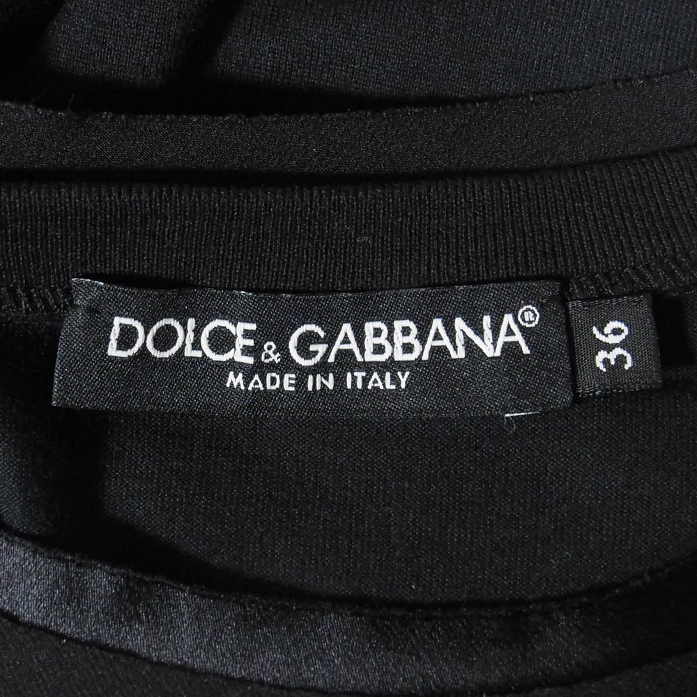DOLCE&GABBANA ドルチェアンドガッバーナ シルク混 ロングスリーブ カットソー ブラック系 36【中古】