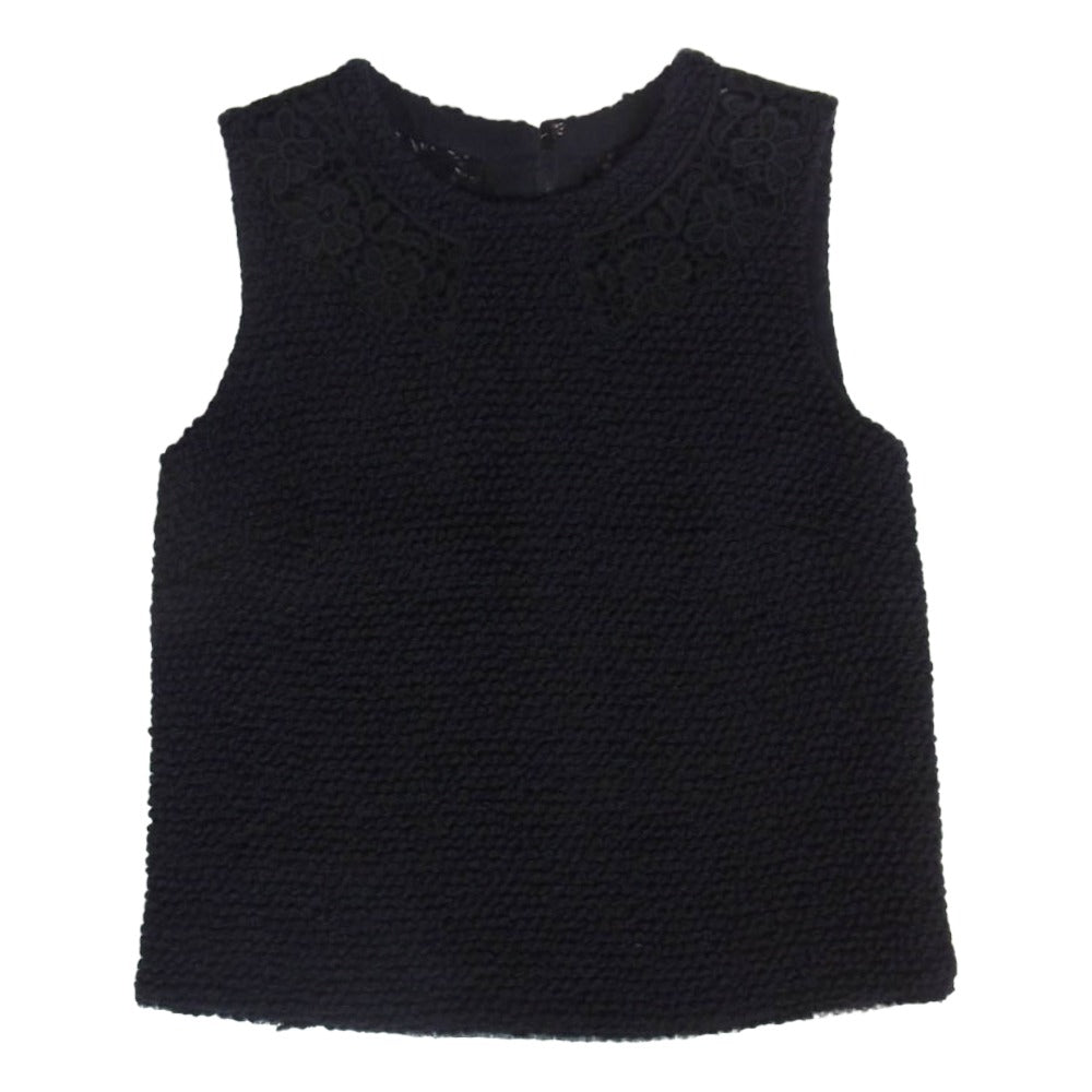 DOLCE&GABBANA ドルチェアンドガッバーナ シルク混 レース ニット ベスト ブラック系 38【中古】