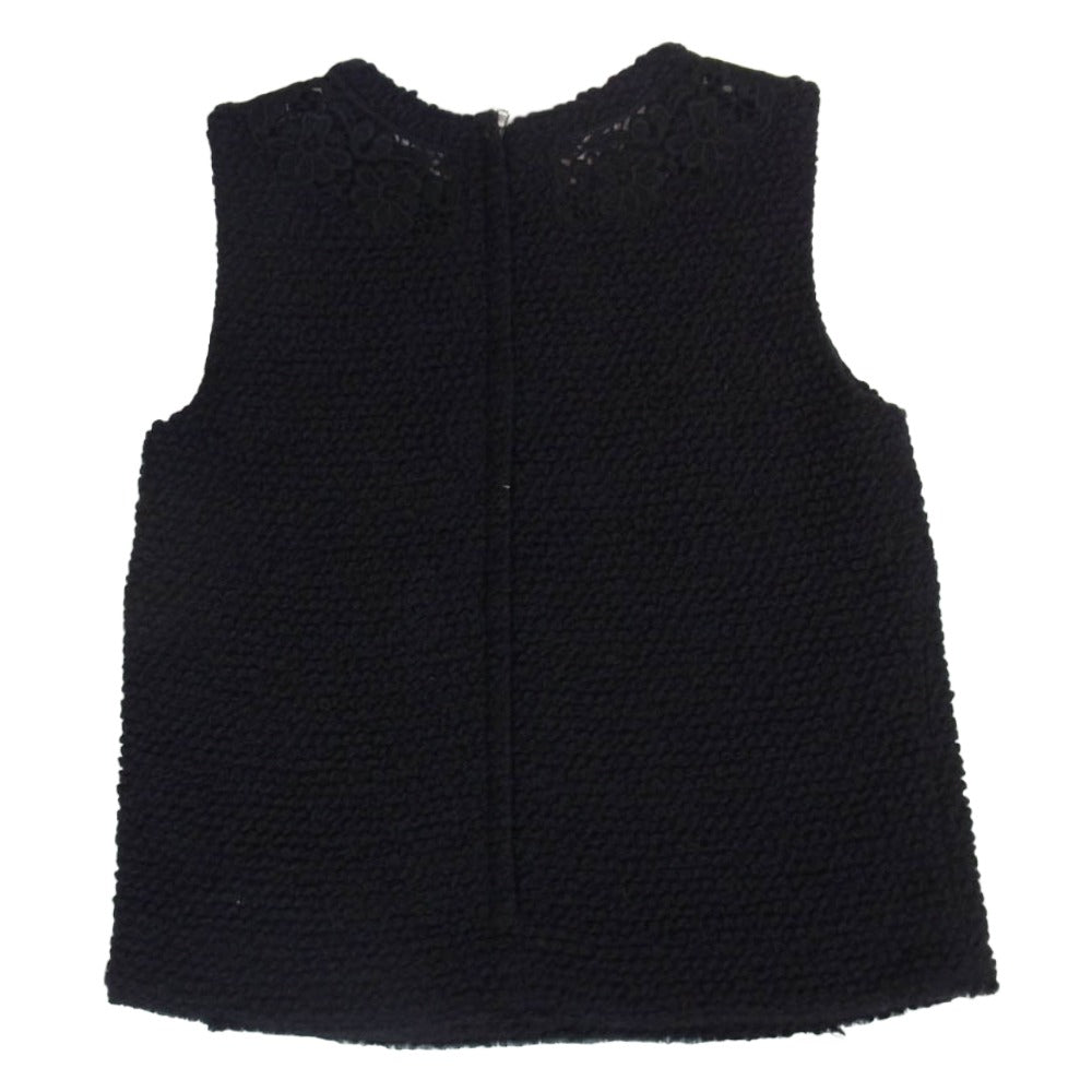 DOLCE&GABBANA ドルチェアンドガッバーナ シルク混 レース ニット ベスト ブラック系 38【中古】