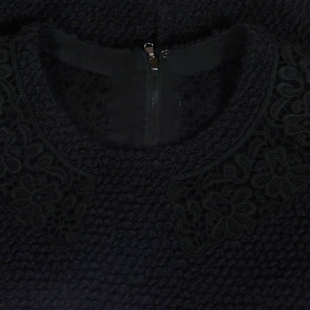 DOLCE&GABBANA ドルチェアンドガッバーナ シルク混 レース ニット ベスト ブラック系 38【中古】