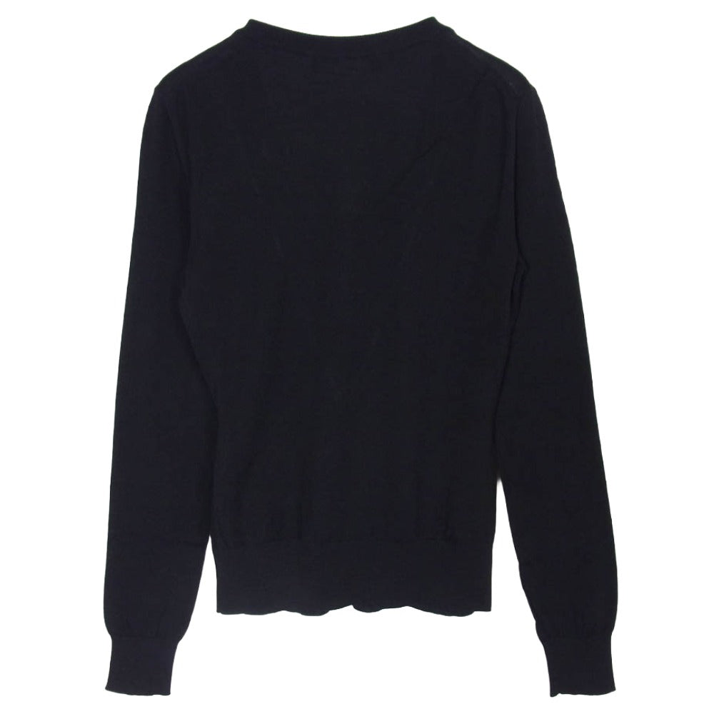 DOLCE&GABBANA ドルチェアンドガッバーナ Vネック フラワー ニット ブラック系 40【中古】