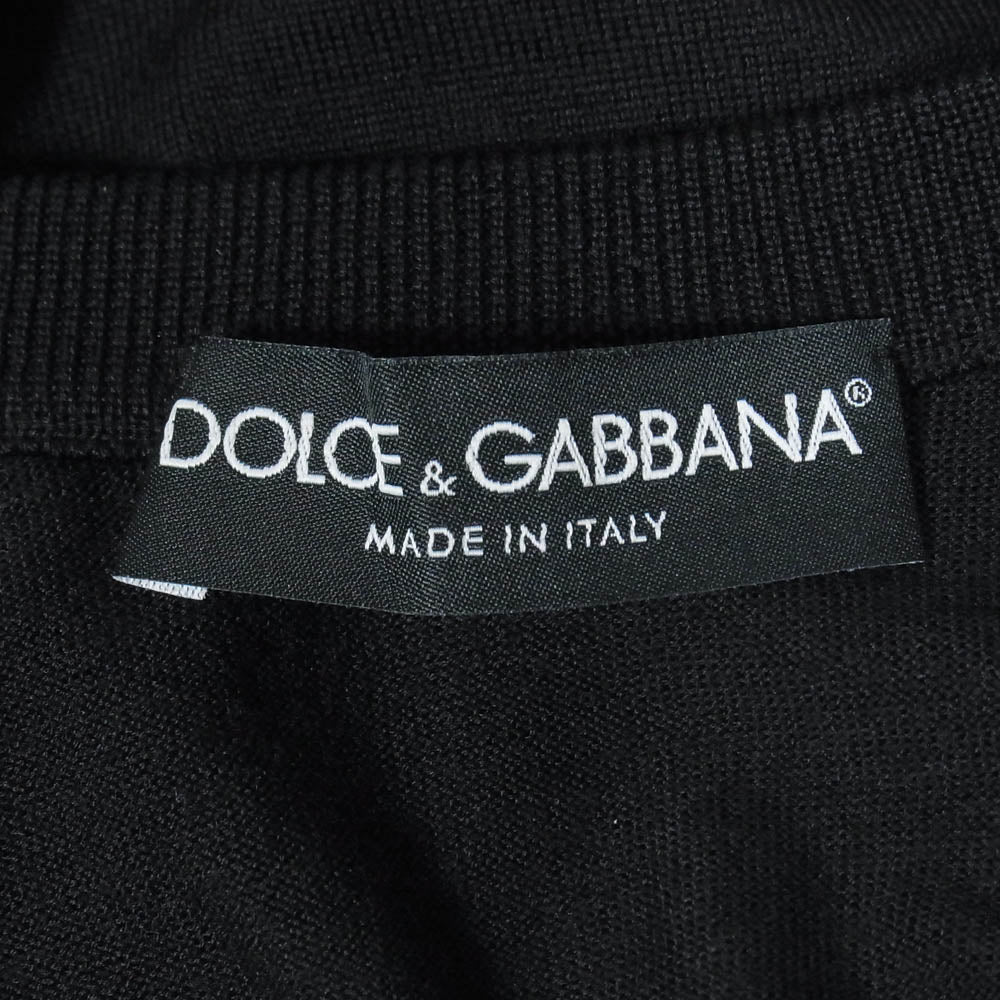 DOLCE&GABBANA ドルチェアンドガッバーナ Vネック フラワー ニット ブラック系 40【中古】