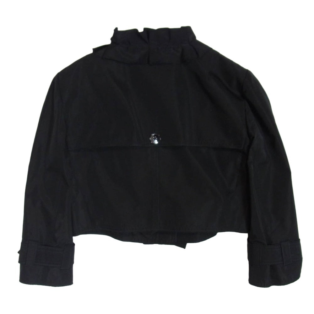 DOLCE&GABBANA ドルチェアンドガッバーナ フリル クロップド ジャケット ショート丈 ブルゾン ブラック系 36【中古】