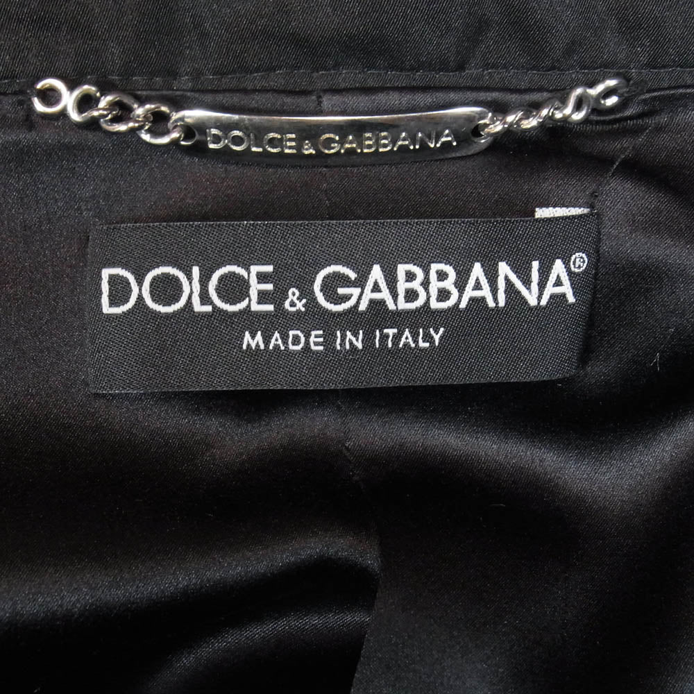 DOLCE&GABBANA ドルチェアンドガッバーナ フリル クロップド ジャケット ショート丈 ブルゾン ブラック系 36【中古】