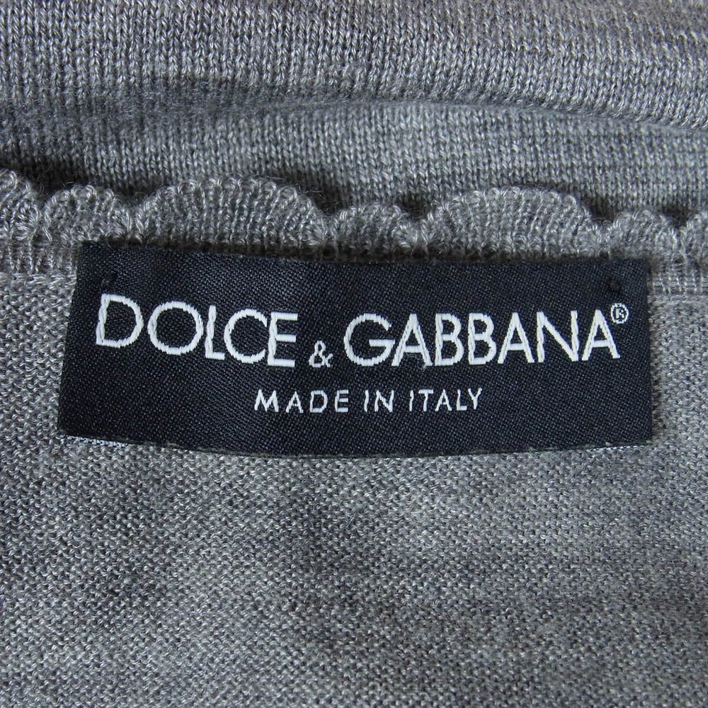 DOLCE&GABBANA ドルチェアンドガッバーナ Vネック シルク カーディガン グレー系 38【中古】