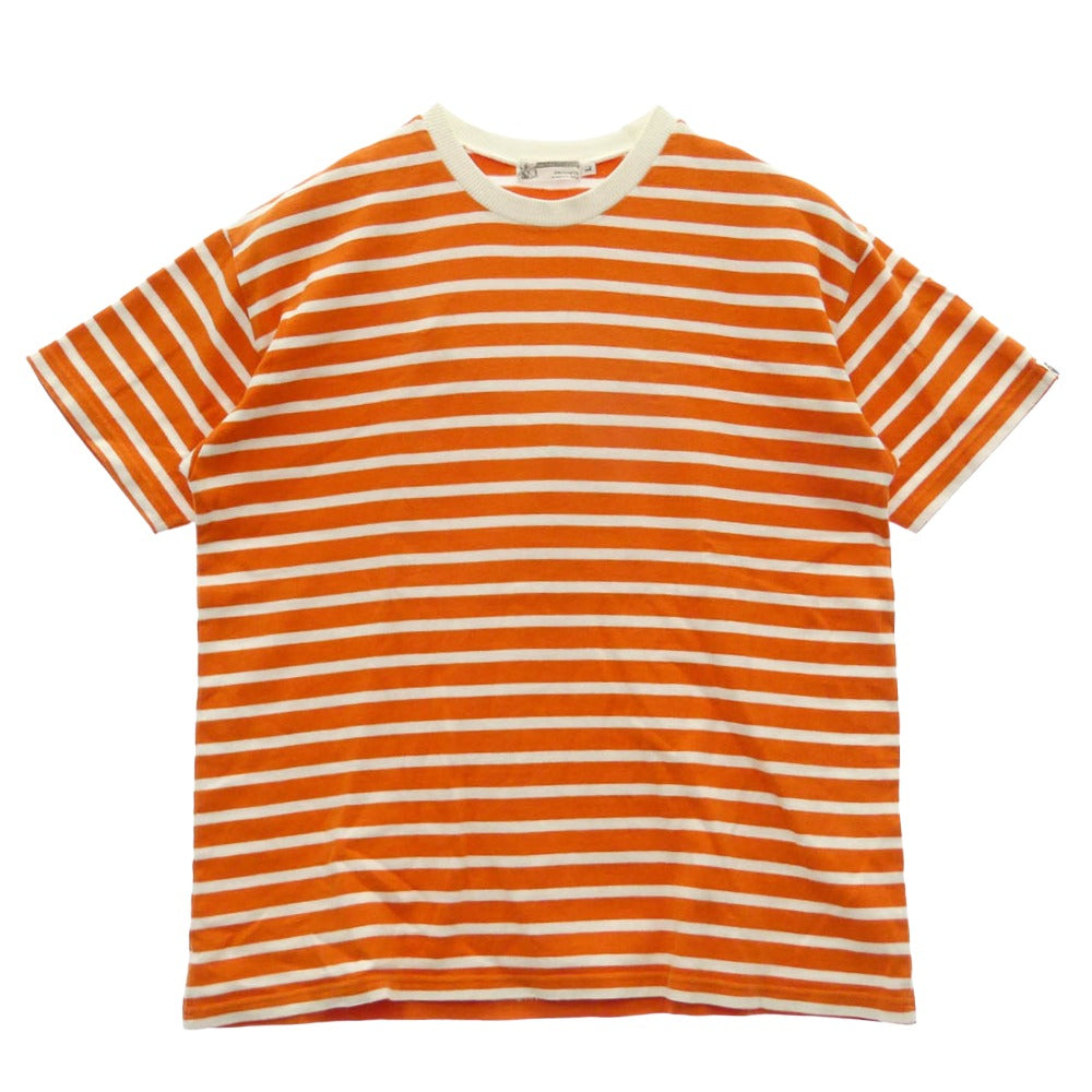 A BATHING APE アベイシングエイプ 90s ボーダー 半袖 Tシャツ オレンジ系 L【中古】