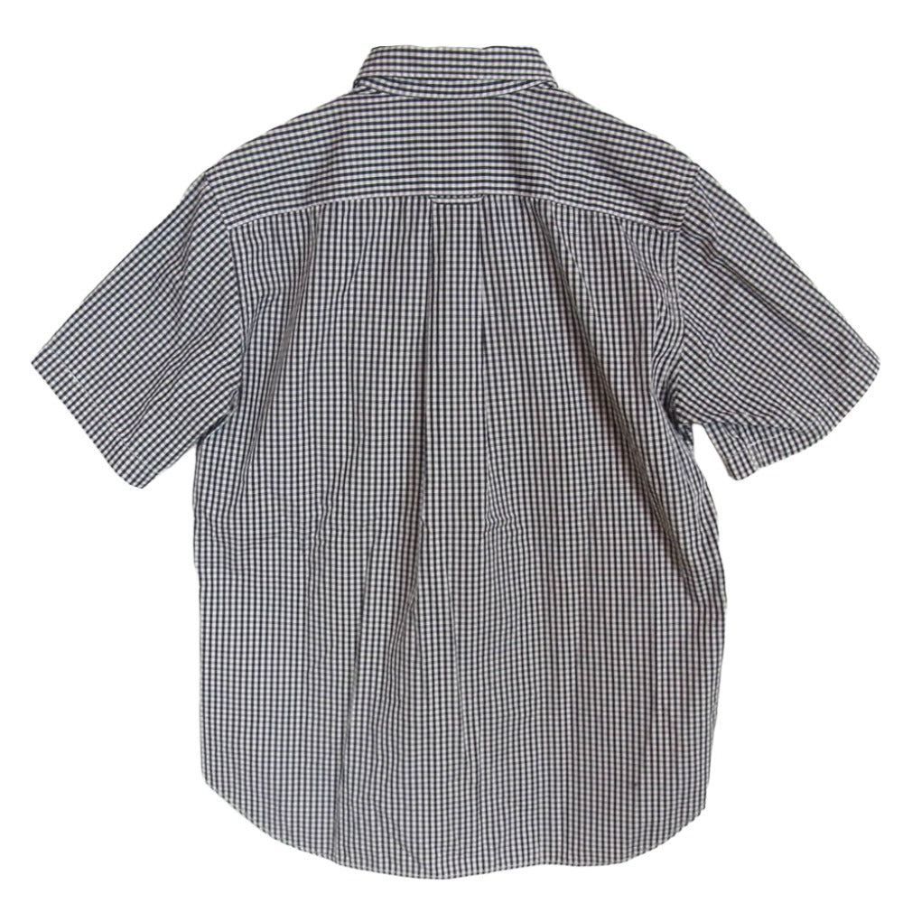 COMME des GARCONS HOMME コムデギャルソンオム 16SS HQ-B038 AD2015 ストライプ チェック パッチワーク 半袖 シャツ ブラック系 M【中古】