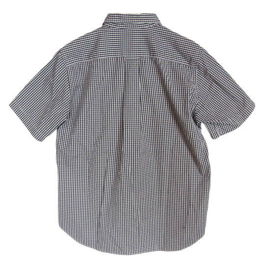COMME des GARCONS HOMME コムデギャルソンオム 16SS HQ-B038 AD2015 ストライプ チェック パッチワーク 半袖 シャツ ブラック系 M【中古】