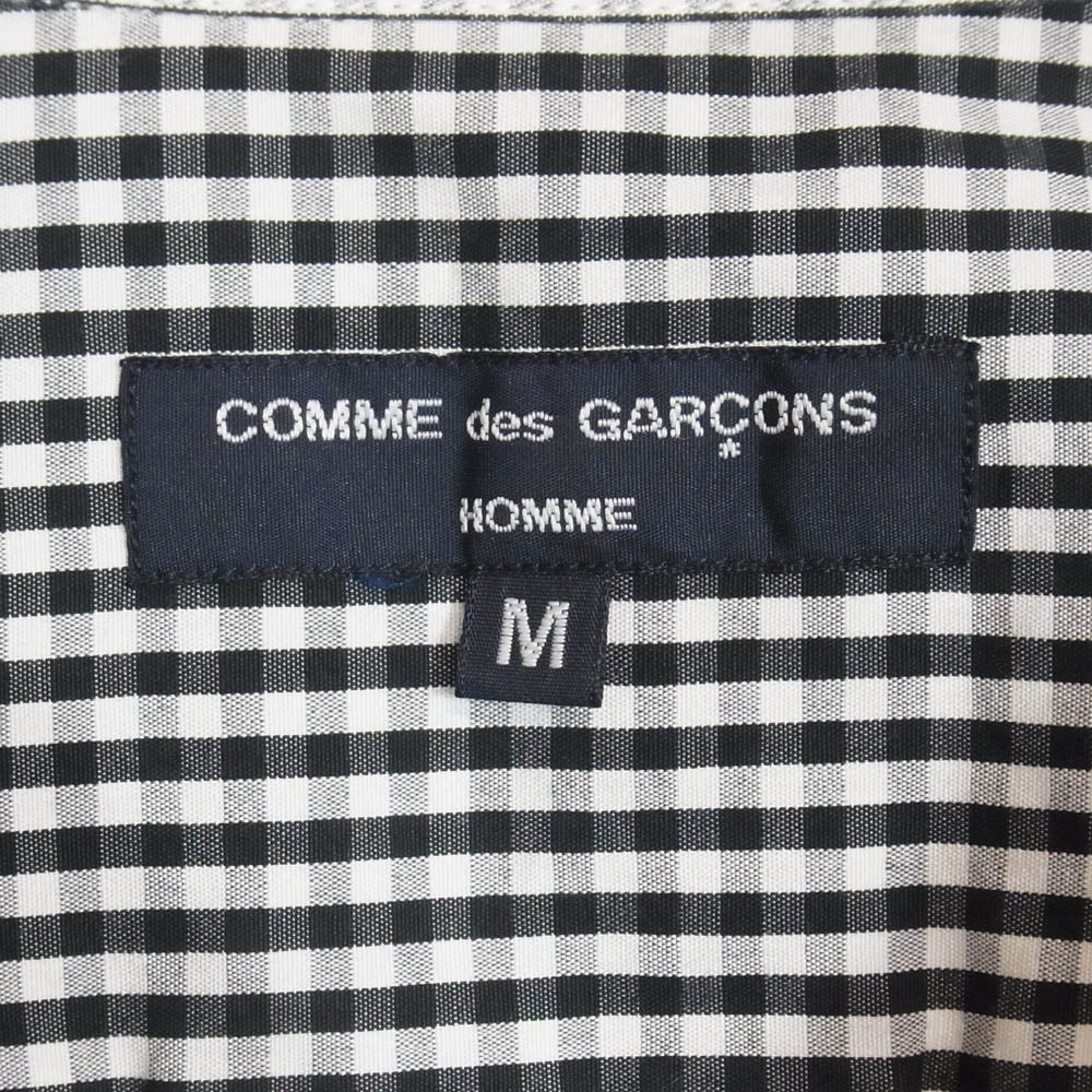 COMME des GARCONS HOMME コムデギャルソンオム 16SS HQ-B038 AD2015 ストライプ チェック パッチワーク 半袖 シャツ ブラック系 M【中古】