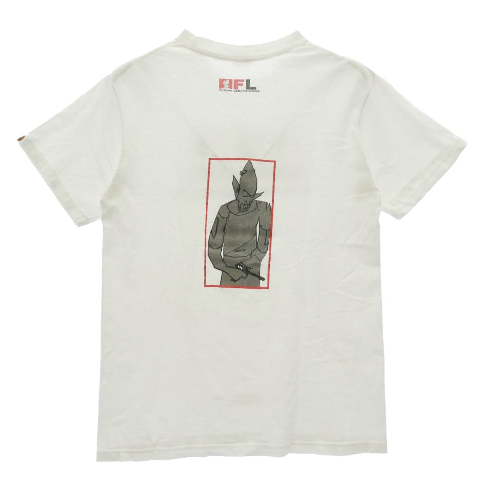 A BATHING APE アベイシングエイプ FUTURA LABORATORIES フューチュララボラトリーズ x FUTURA フューチュラ x MO'WAX 90s anvilタグ プリント 半袖 Tシャツ ホワイト系 M【中古】