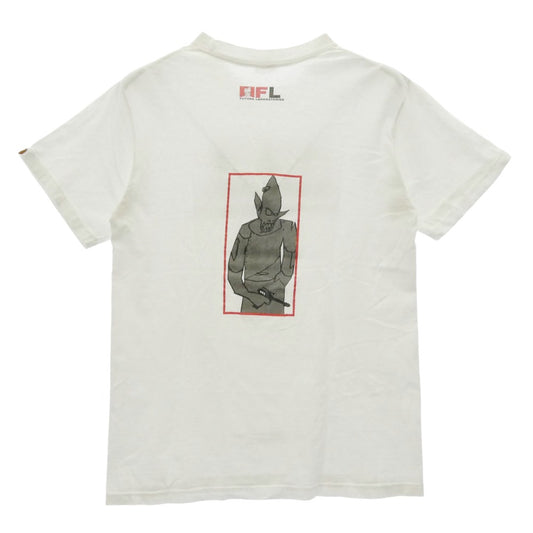 A BATHING APE アベイシングエイプ FUTURA LABORATORIES フューチュララボラトリーズ x FUTURA フューチュラ x MO'WAX 90s anvilタグ プリント 半袖 Tシャツ ホワイト系 M【中古】